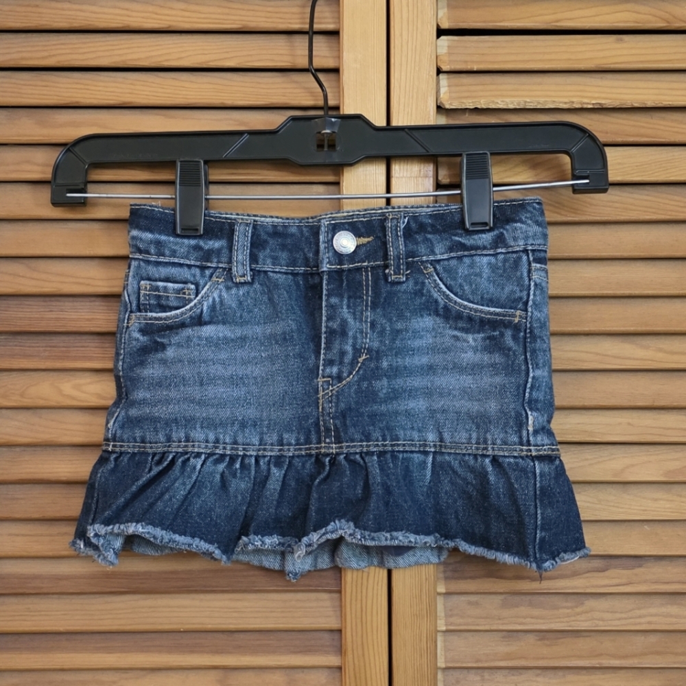 EUC Levi's Girls Denim Ruffle Mini Skirt Size 4 Regular